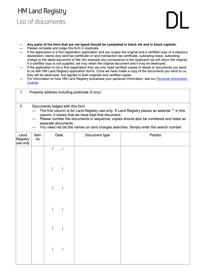 DL List of documents preview