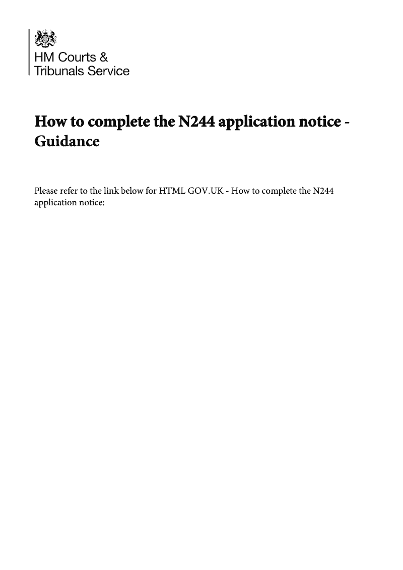 N244 Notes Application Notice Form N244 Notes for Guidance preview